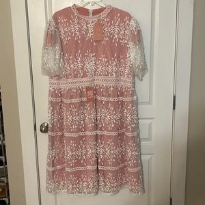 NWT Ivy City Co Sicily Dress With Flutter Sleeves Pink